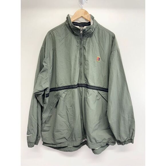 Vintage Nike Jacket Mens Full Zip Extra Large Olive Green Windbreaker - Picture 1 of 10